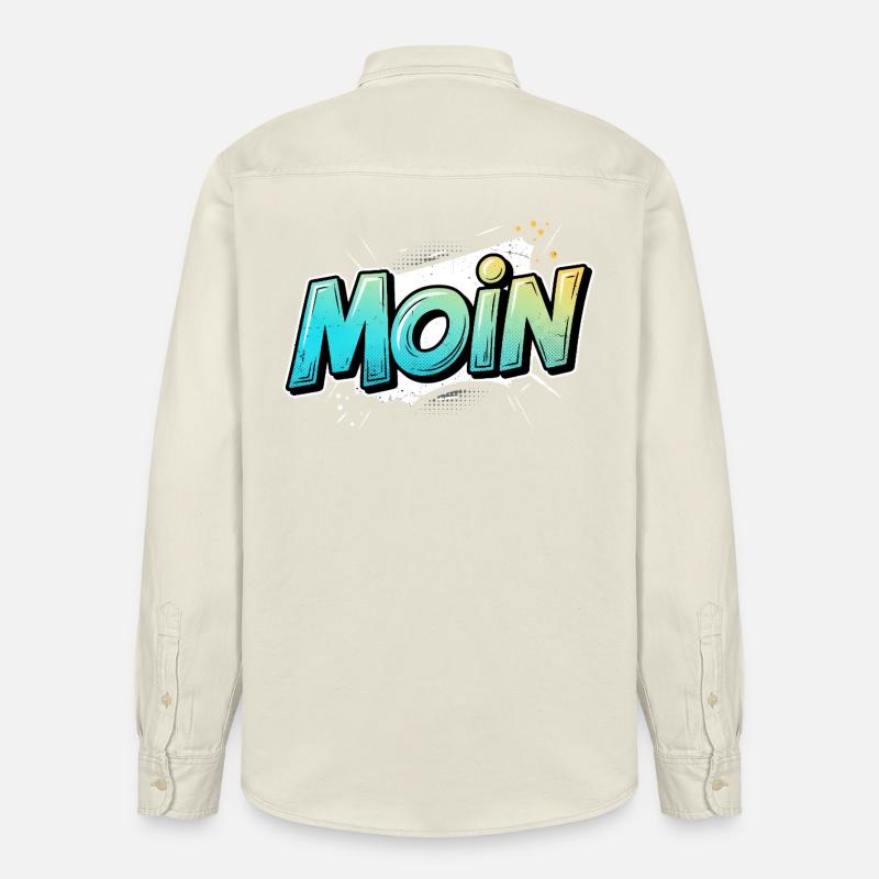Comic Pop Art Moin Design - Relaxed Fit Unisex Organic Hemd von Stanley/Stella - Natur