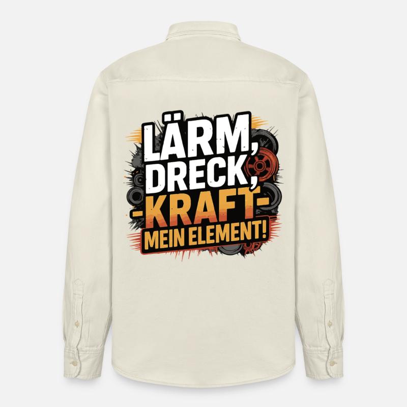 Lärm Dreck Kraft – Mein Element - Relaxed Fit Unisex Organic Hemd von Stanley/Stella - Natur