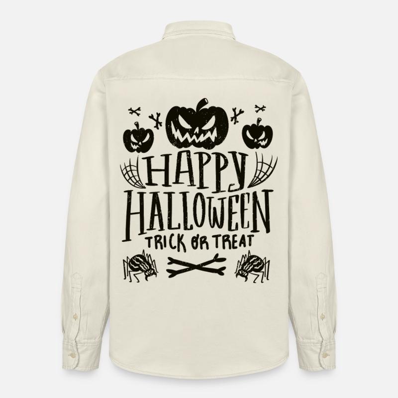 Fröhliches Halloween-Süßes oder Saures - Relaxed Fit Unisex Organic Hemd von Stanley/Stella - Natur