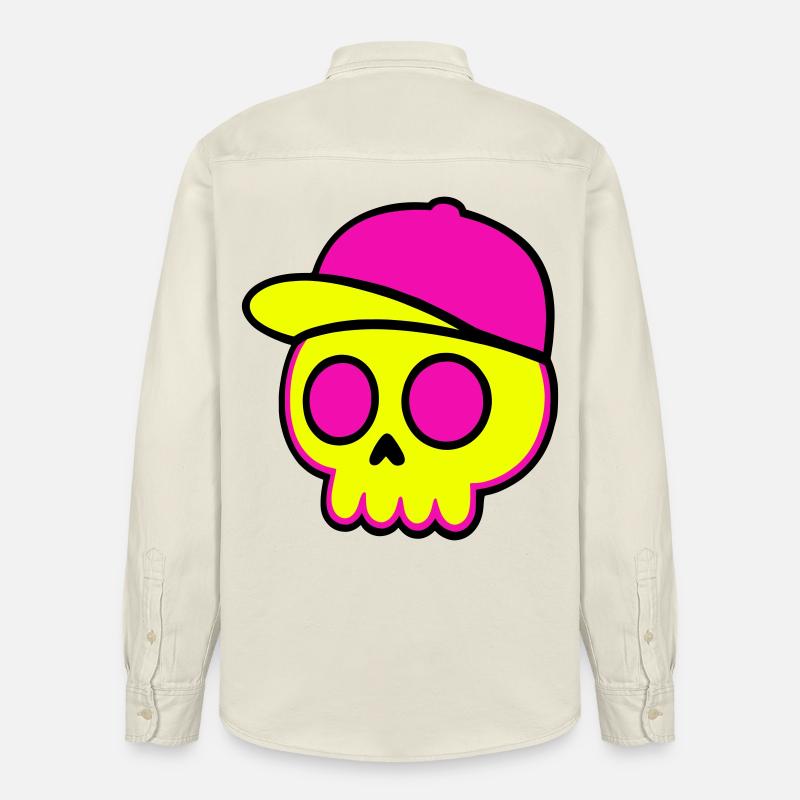 Neon Skull Cap Design - Relaxed Fit Unisex Organic Hemd von Stanley/Stella - Natur