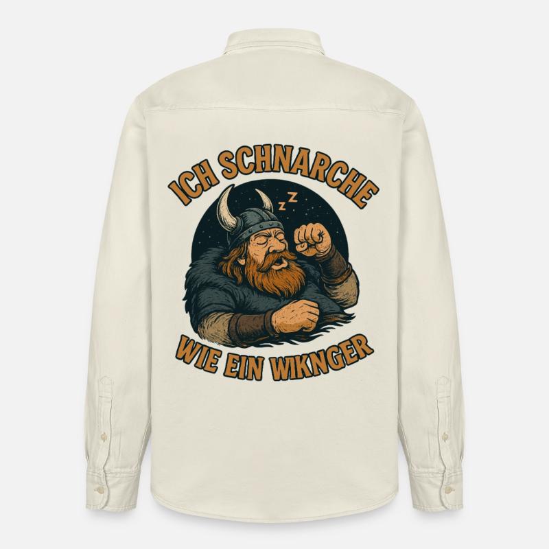 Ich schnarche wie ein Wikinger - Relaxed Fit Unisex Organic Hemd von Stanley/Stella - Natur