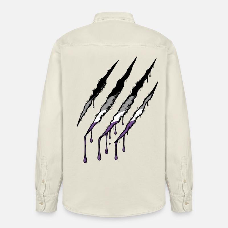 Ace Pride Claw - Marque de griffure de drapeau asexué - Chemise unisexe coupe décontractée bio Stanley/Stella - écru doux