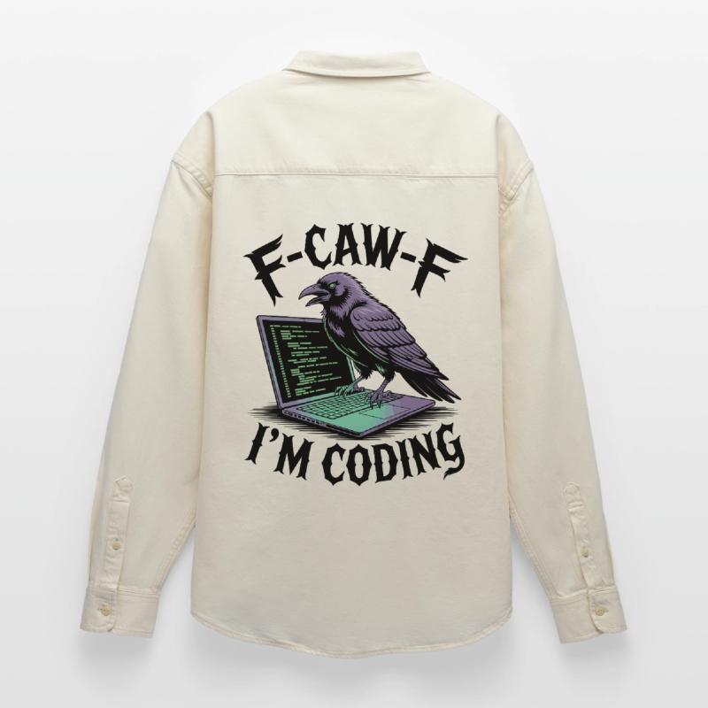 RabenCoder : Code Raven sur l’ordinateur portable Chemise unisexe coupe décontractée bio Stanley/Stella