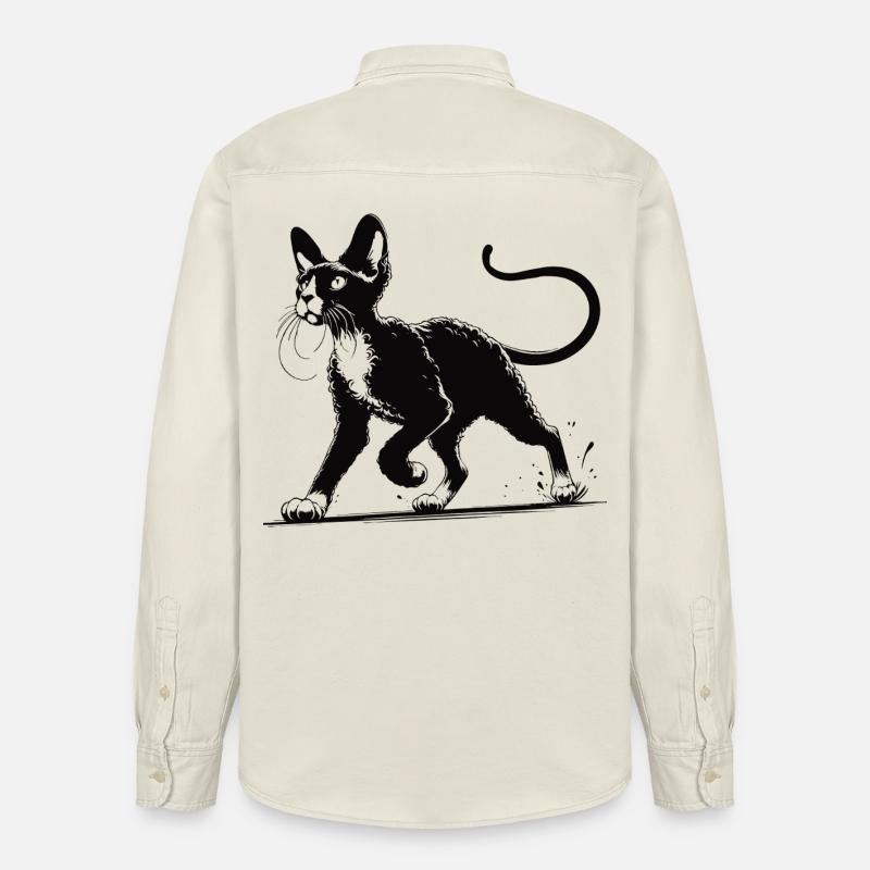 Devon Rex Design – Charmant et unique - Chemise unisexe coupe décontractée bio Stanley/Stella - écru doux