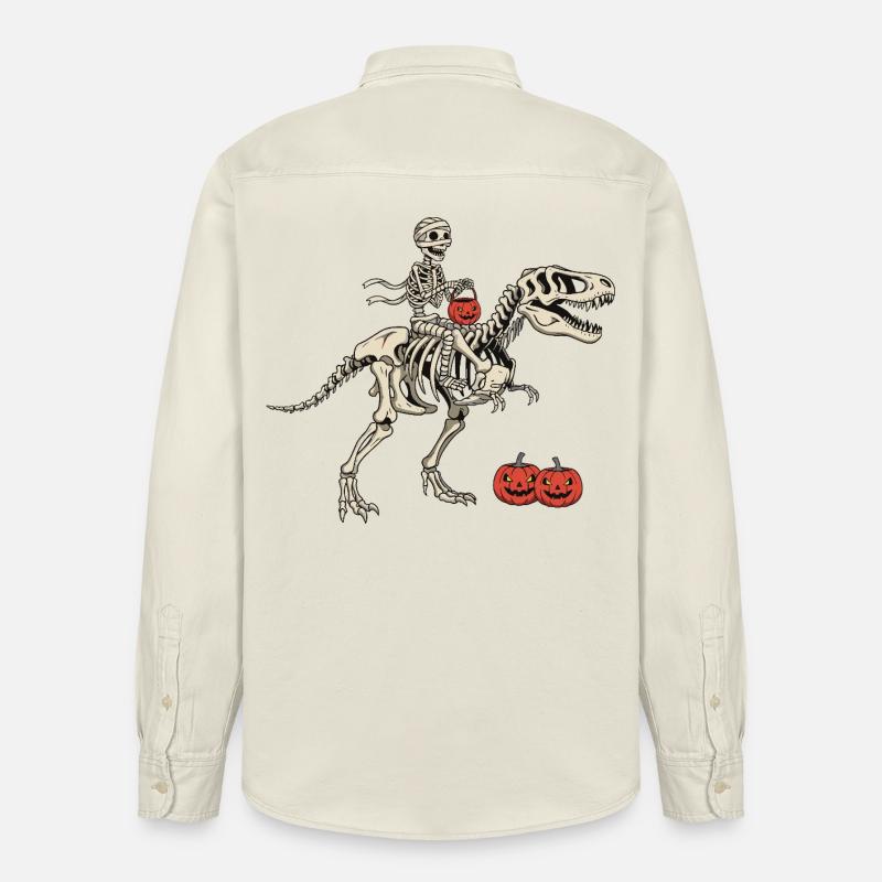 Cavalier squelette sur T Rex - Chemise unisexe coupe décontractée bio Stanley/Stella - écru doux
