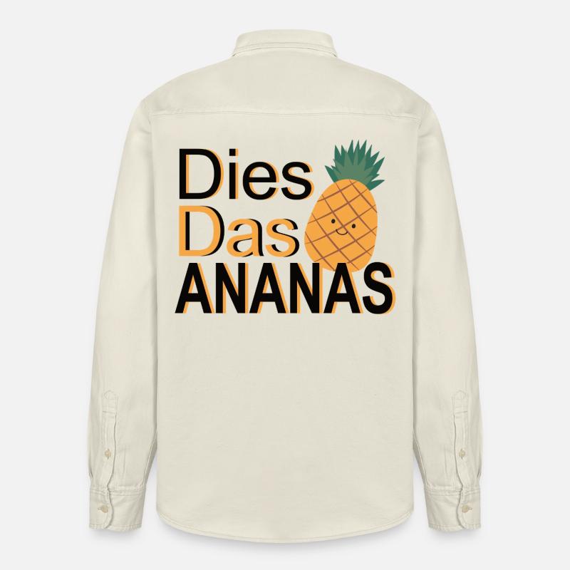 C’est l’ananas – Jeu de mots - Chemise unisexe coupe décontractée bio Stanley/Stella - écru doux