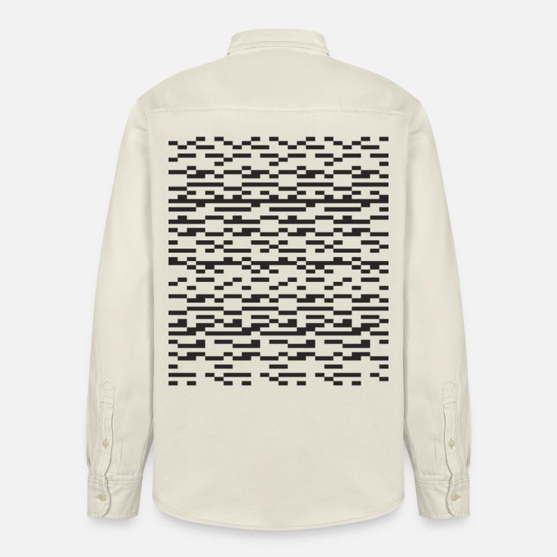 Noir Stripe pixeliges Glitch Grid - Relaxed Fit Unisex Organic Hemd von Stanley/Stella - Natur