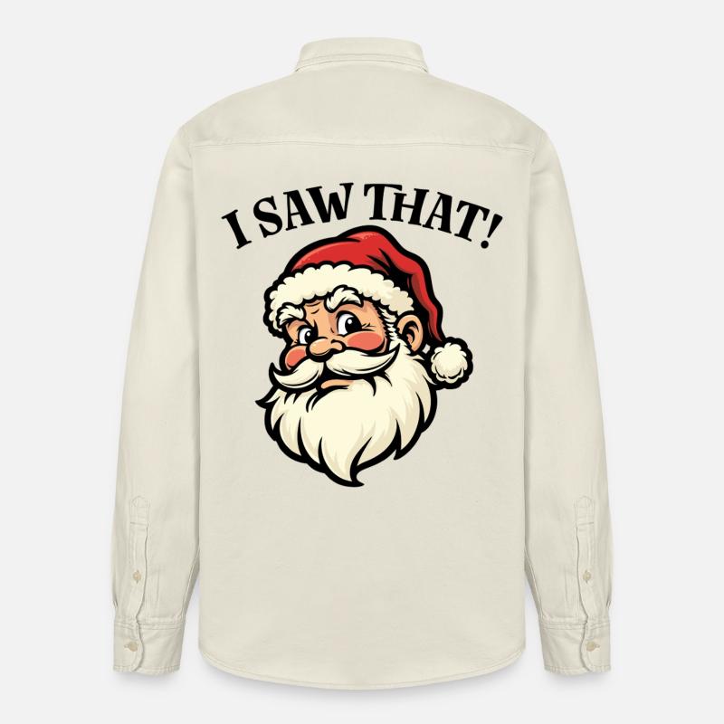 J’ai vu ça - Père Noël - Chemise unisexe coupe décontractée bio Stanley/Stella - écru doux