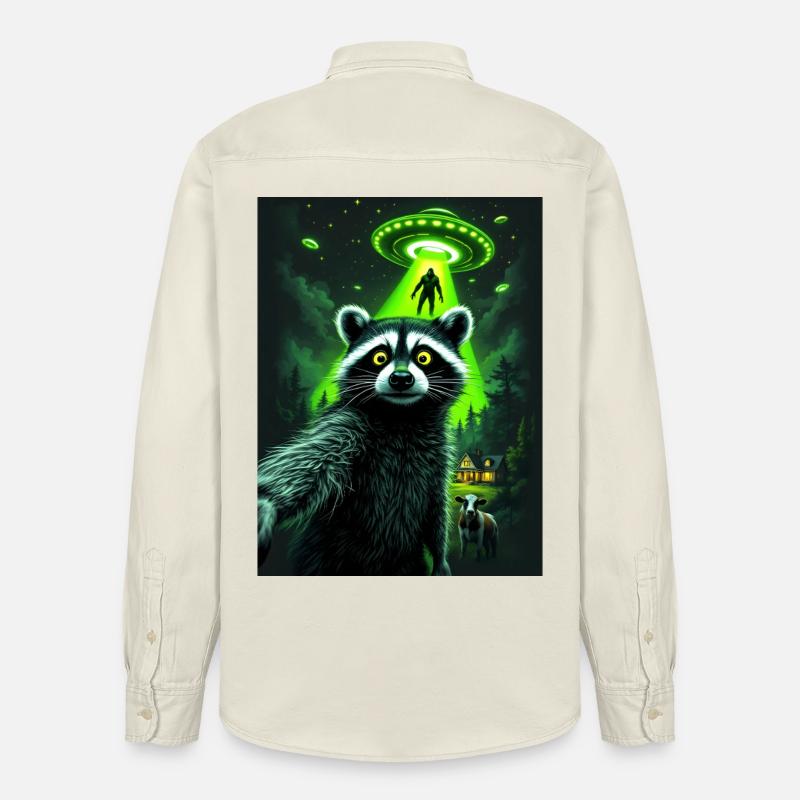 Waschbär UFO Überfall im Wald - Relaxed Fit Unisex Organic Hemd von Stanley/Stella - Natur
