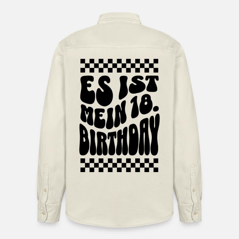 Design rétro C’est mon 18e anniversaire - Chemise unisexe coupe décontractée bio Stanley/Stella - écru doux