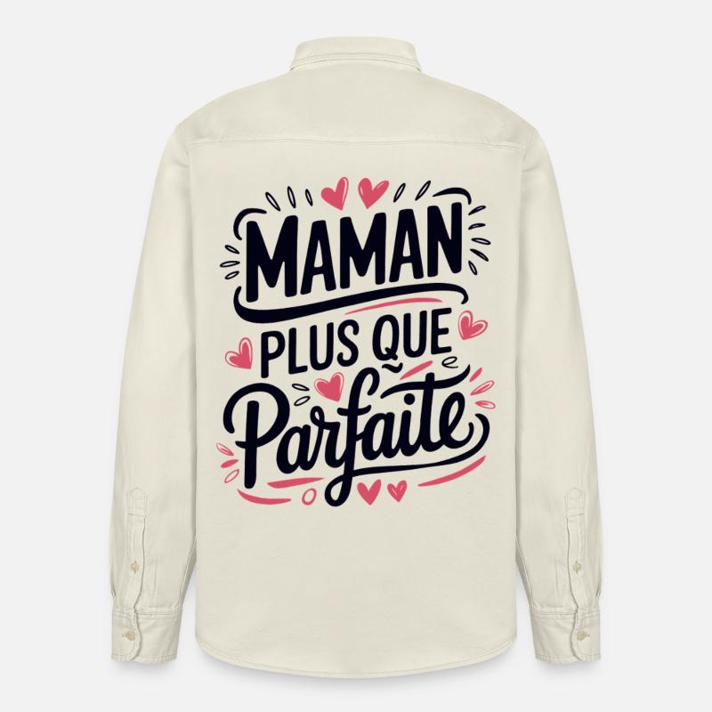 Maman plus que Parfaite - Chemise unisexe coupe décontractée bio Stanley/Stella - écru doux