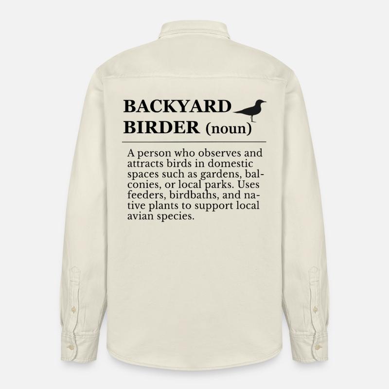 Observation des oiseaux dans le jardin - Chemise unisexe coupe décontractée bio Stanley/Stella - écru doux