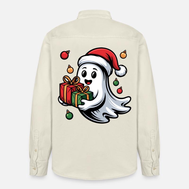 Weihnachtsgeist mit Geschenken - Chemise unisexe coupe décontractée bio Stanley/Stella - écru doux