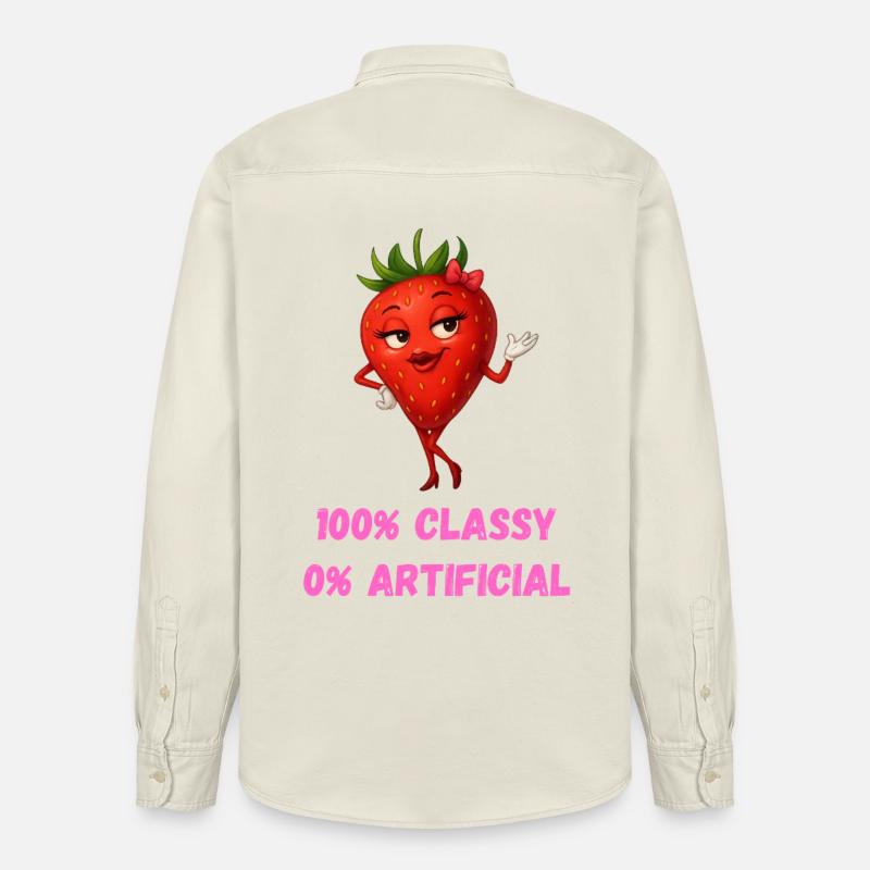 fraise diva élégant fruit dessin animé - Chemise unisexe coupe décontractée bio Stanley/Stella - écru doux