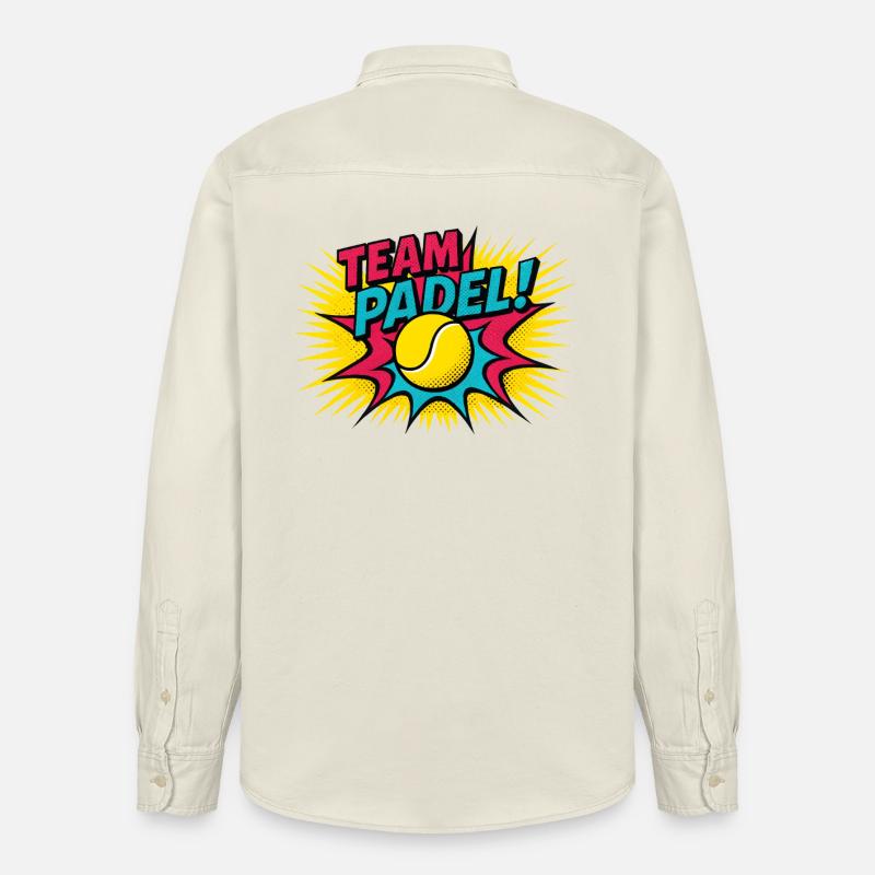 Équipe Padel Pop Art Explosion - Chemise unisexe coupe décontractée bio Stanley/Stella - écru doux