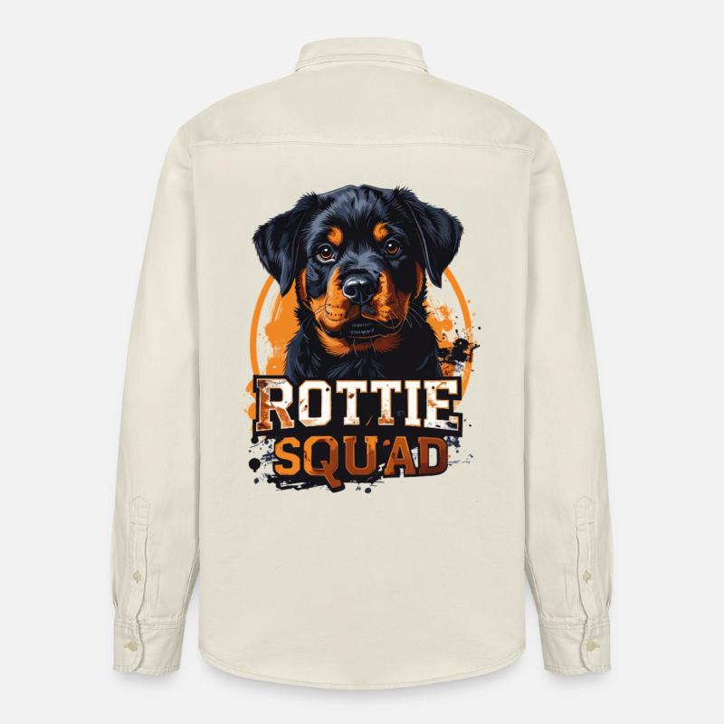 Rottie Squad – Conception Rottweiler solide - Chemise unisexe coupe décontractée bio Stanley/Stella - écru doux