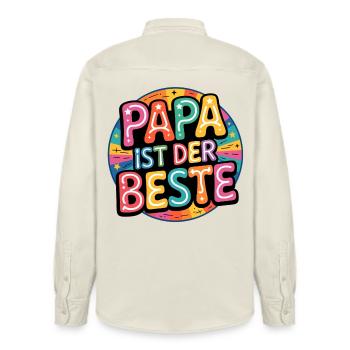 Papa ist der Beste - Relaxed Fit Unisex Organic Hemd von Stanley/Stella - Natur - Hinten - AI Model Male 178 light (178cm)