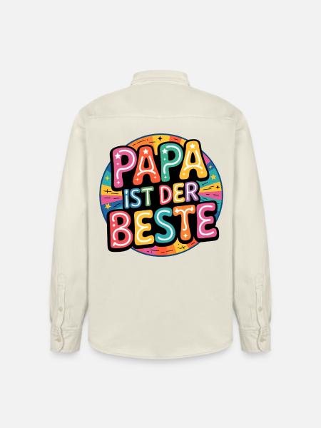 DAD IS THE BEST - Relaxed Fit Unisex Organic Shirt by Stanley/Stella - soft Ecru