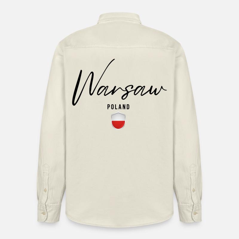 Conception élégante Varsovie, Varsovie Pologne - Chemise unisexe coupe décontractée bio Stanley/Stella - écru doux