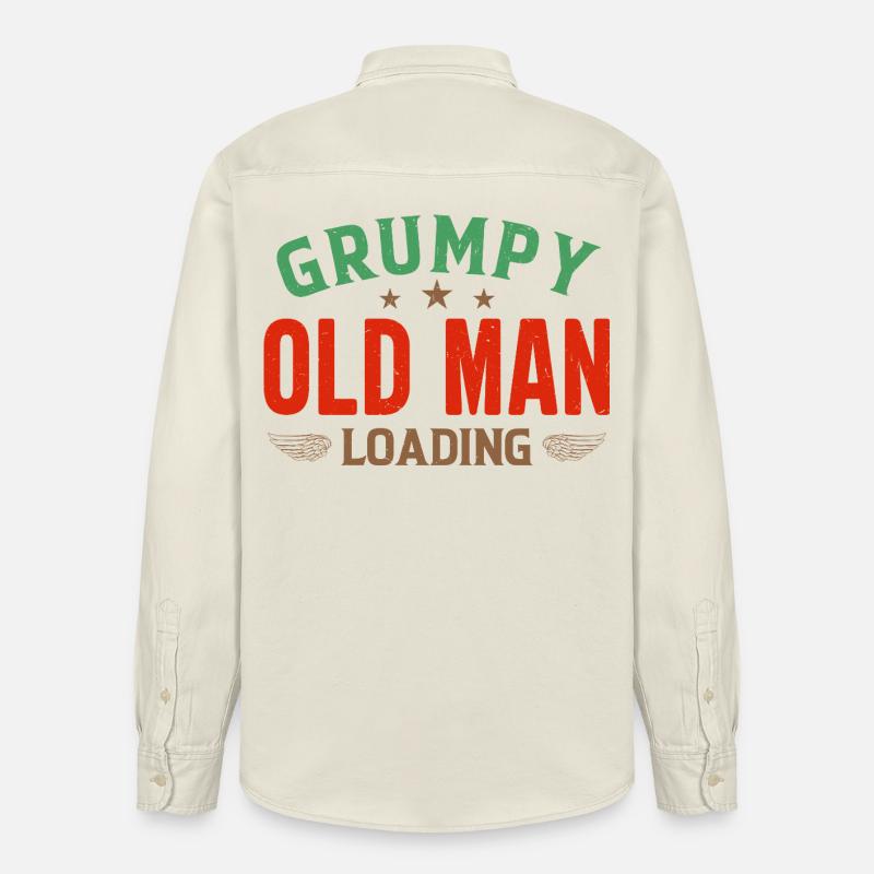 Grumpy Old Man Loading Shirt - Relaxed Fit Unisex Organic Hemd von Stanley/Stella - Natur