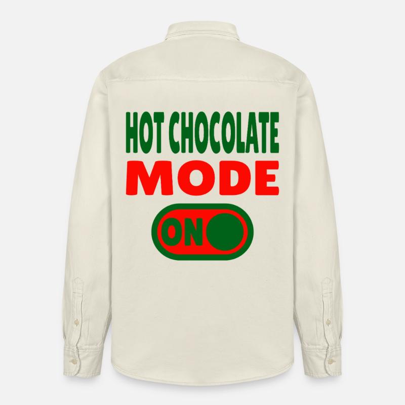 Mode chocolat chaud activé - Chemise unisexe coupe décontractée bio Stanley/Stella - écru doux