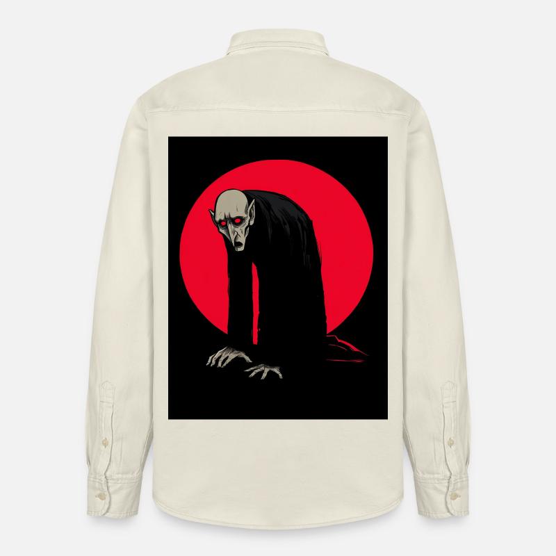 Roter Mond Vampir Dämon im Schatten - Relaxed Fit Unisex Organic Hemd von Stanley/Stella - Natur