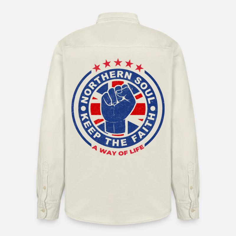 Nördliches Seelenfaust-Emblem Bewahre den Glauben - Relaxed Fit Unisex Organic Hemd von Stanley/Stella - Natur