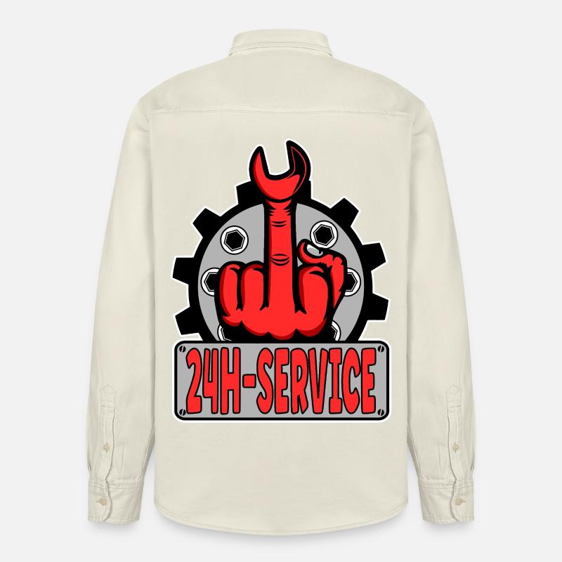 Mittelfinger Stinkerfinger 24h Service Design Rot - Relaxed Fit Unisex Organic Hemd von Stanley/Stella - Natur