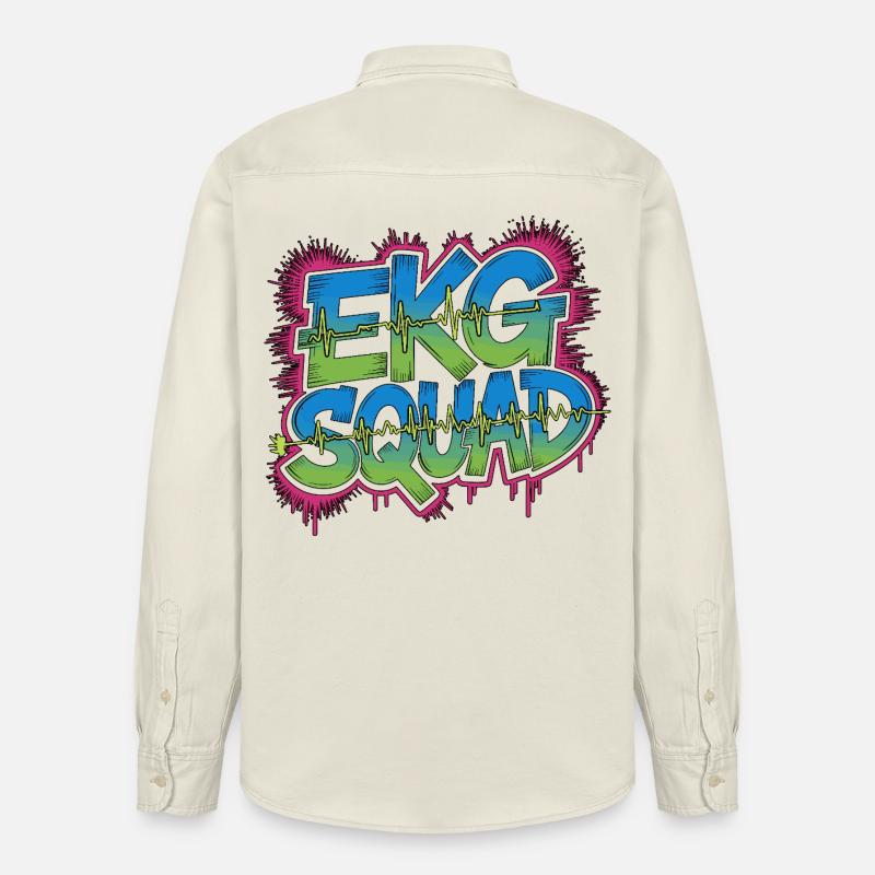 Cardiac Tech ECG Squad Pacemaker Technician - Relaxed Fit Unisex Organic Shirt by Stanley/Stella - soft Ecru