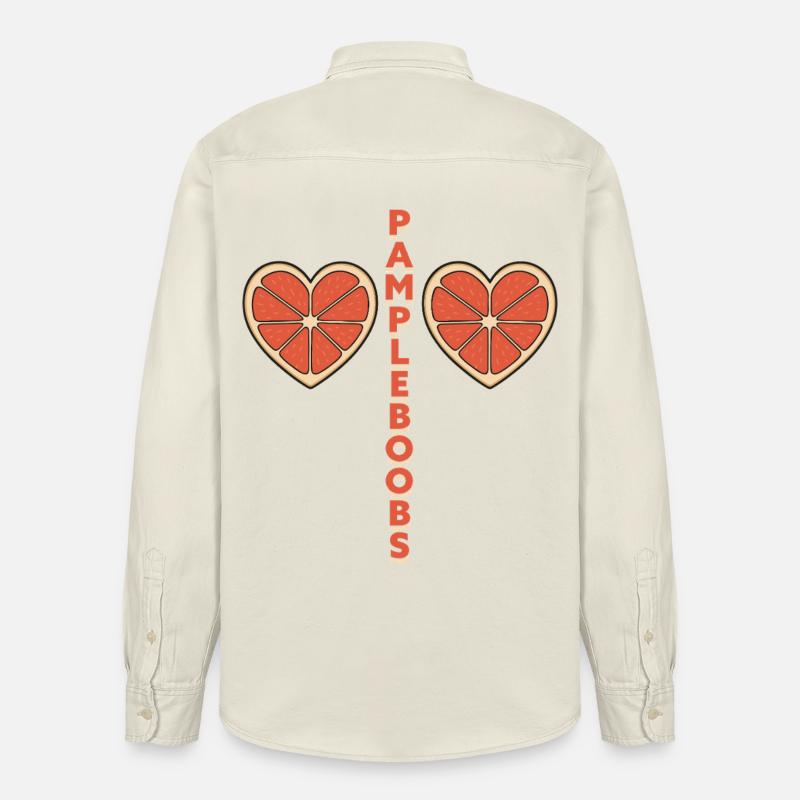 Pampleboobs – Spaßiges Design mit Grapefruit - Relaxed Fit Unisex Organic Hemd von Stanley/Stella - Natur