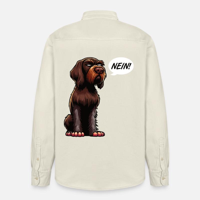 Nein Deutsch Drahthaar Deutsch-Drahthaar Besitzer - Relaxed Fit Unisex Organic Hemd von Stanley/Stella - Natur