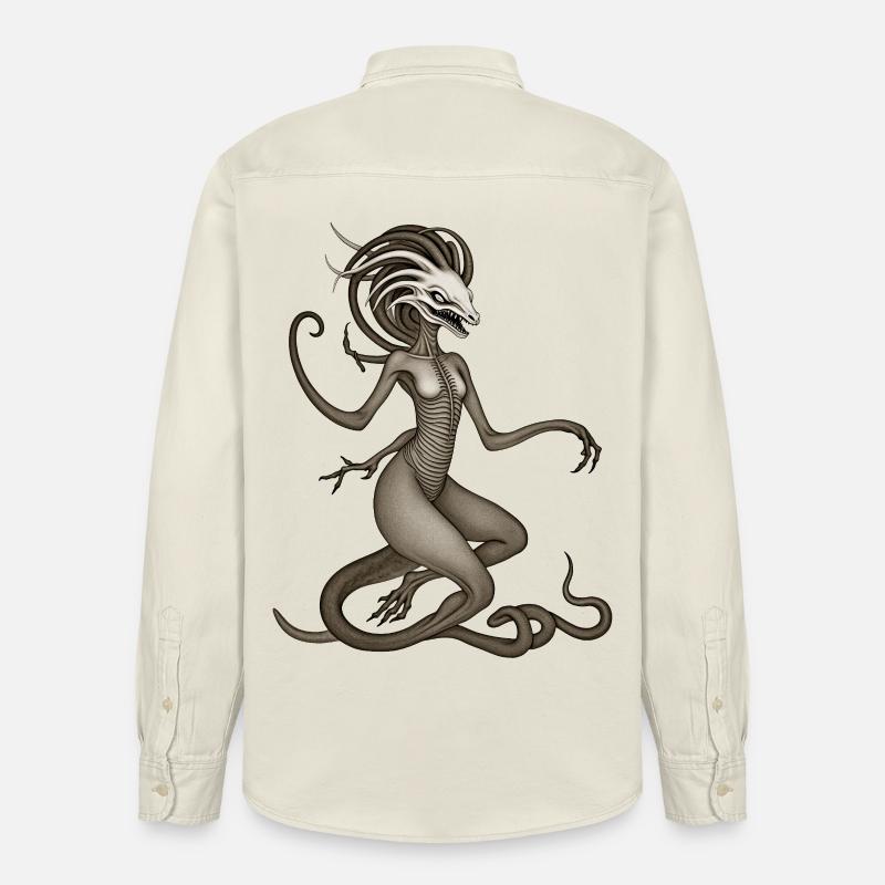 BUG #4 - dark hell - Chemise unisexe coupe décontractée bio Stanley/Stella - écru doux