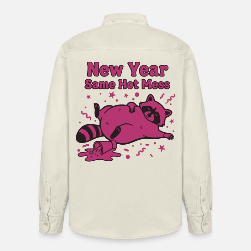 Neujahr Same Hot Mess Celebration 2025 - Relaxed Fit Unisex Organic Hemd von Stanley/Stella - Natur