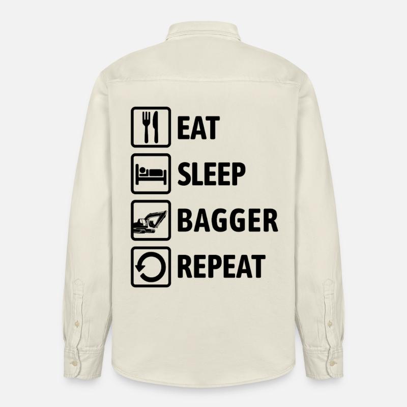Eat Sleep Bagger Repeat - digging & digging - Relaxed Fit Unisex Organic Shirt by Stanley/Stella - soft Ecru