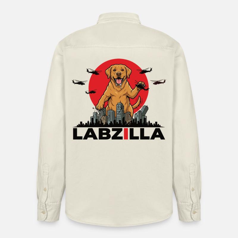 Labzilla – Le chien géant ultime - Chemise unisexe coupe décontractée bio Stanley/Stella - écru doux