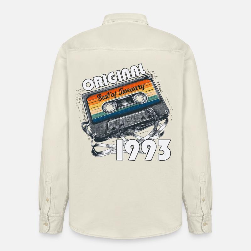 Cassette du 33e anniversaire janvier 1993 - Chemise unisexe coupe décontractée bio Stanley/Stella - écru doux