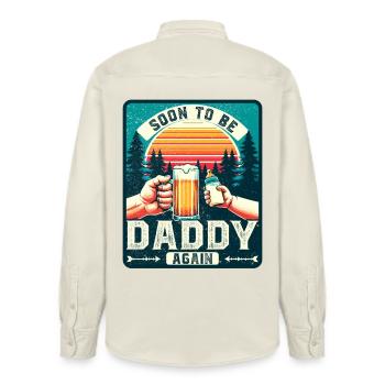 Wieder Papa , Werdender Papa, Zukünftiger Vater - Relaxed Fit Unisex Organic Hemd von Stanley/Stella - Natur - Hinten - AI Model Male 178 light (178cm)