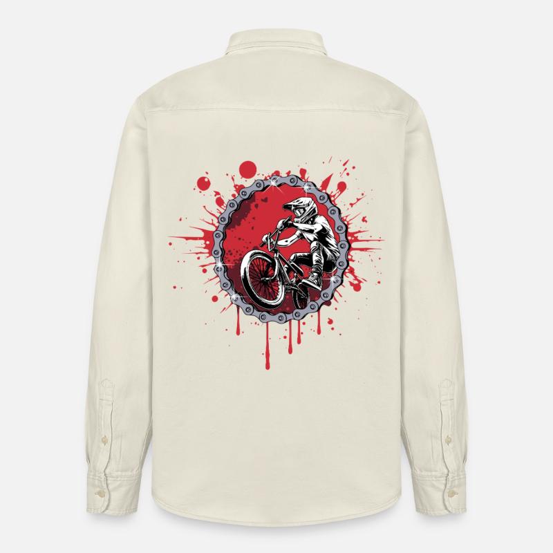 Saut BMX à travers une chaîne - Chemise unisexe coupe décontractée bio Stanley/Stella - écru doux