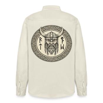 Légende viking viking marin Odin Raven Fighter - Chemise unisexe coupe décontractée bio Stanley/Stella - écru doux - Dos - AI Model Male 178 light (178cm)