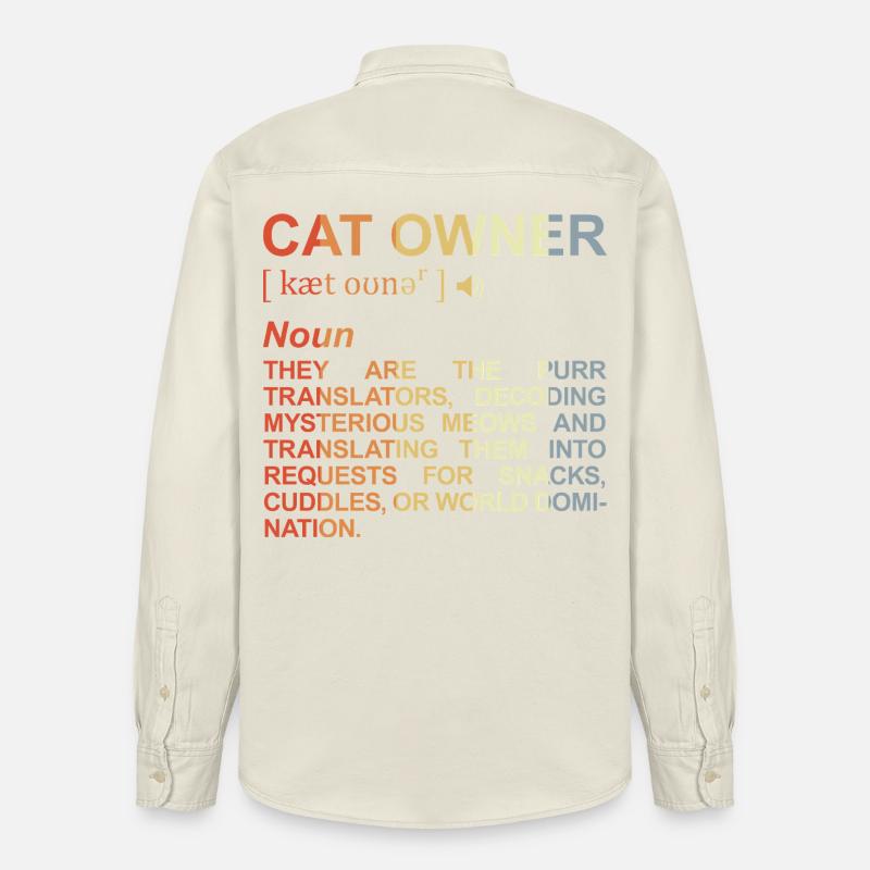 Signification de propriétaire de chat - Chemise unisexe coupe décontractée bio Stanley/Stella - écru doux