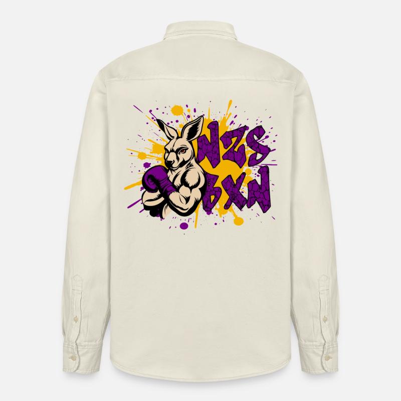 Graffiti NZS BXN – Déclaration antifasciste - Chemise unisexe coupe décontractée bio Stanley/Stella - écru doux