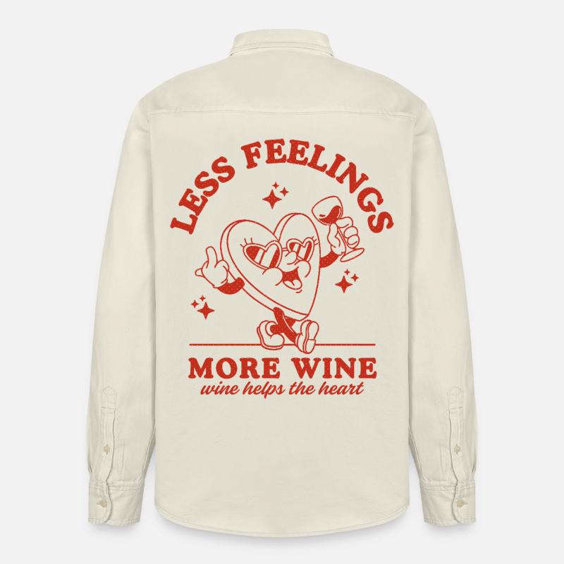 Moins de sentiments Plus de vin - Chemise unisexe coupe décontractée bio Stanley/Stella - écru doux