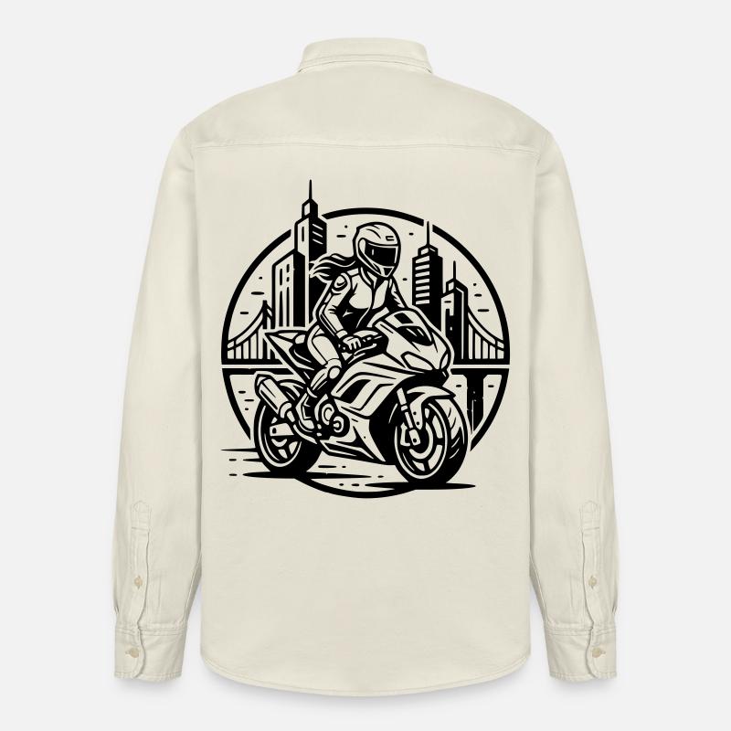 Biker, der auf ein Abenteuer geht - Relaxed Fit Unisex Organic Hemd von Stanley/Stella - Natur