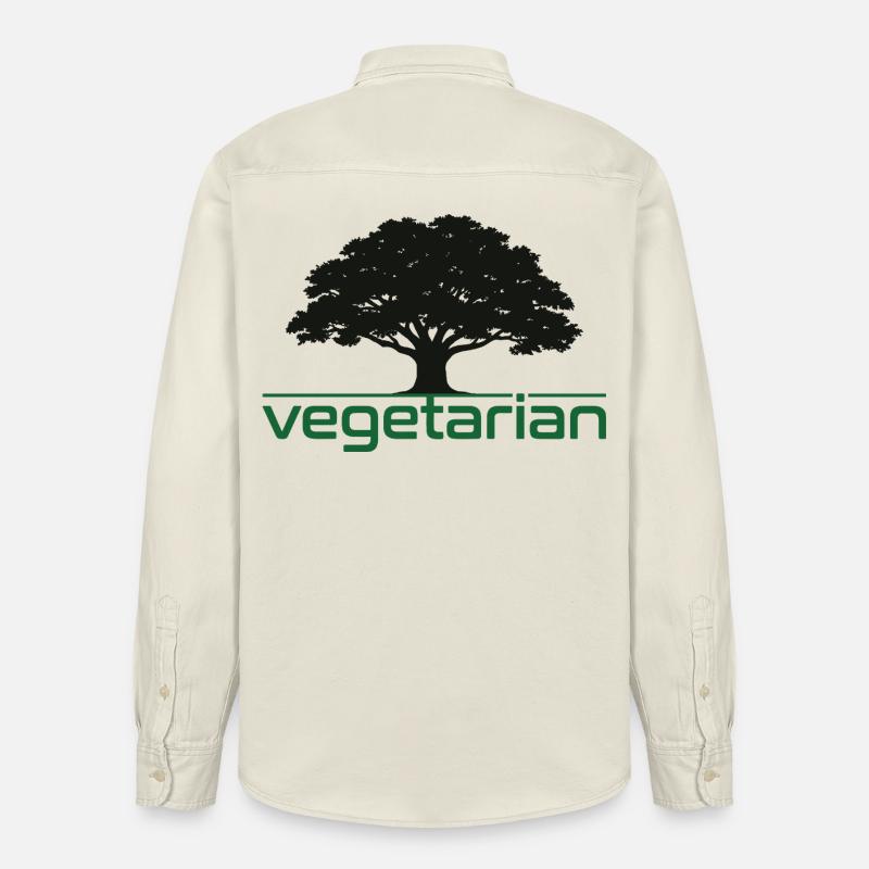 Chêne végétarien – Design nature et durabilité - Chemise unisexe coupe décontractée bio Stanley/Stella - écru doux