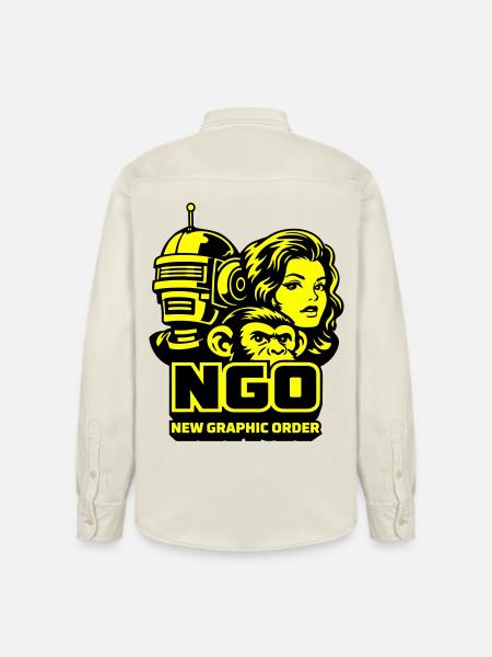 NGO Neon Pop Retro Portraits - Relaxed Fit Unisex Organic Shirt by Stanley/Stella - soft Ecru