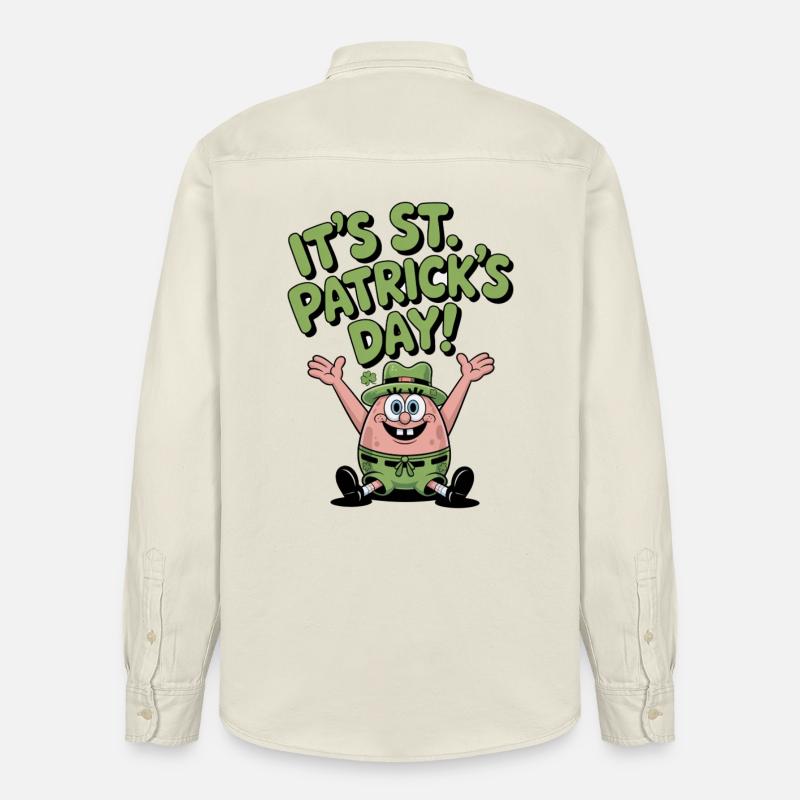 Étoile de mer verte St Patrick Design - Chemise unisexe coupe décontractée bio Stanley/Stella - écru doux
