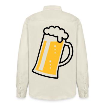 Maßkrug (Bier / Bierseidel / Bierglas / R /// 2C)  - Relaxed Fit Unisex Organic Hemd von Stanley/Stella - Natur - Hinten - AI Model Male 178 light (178cm)