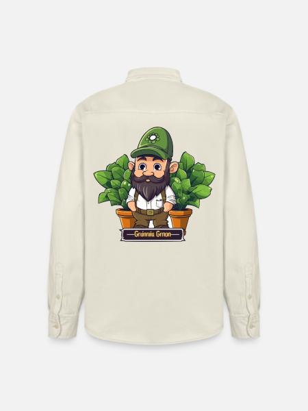 Green Gardener Gnome Comic - Relaxed Fit Unisex Organic Shirt by Stanley/Stella - soft Ecru