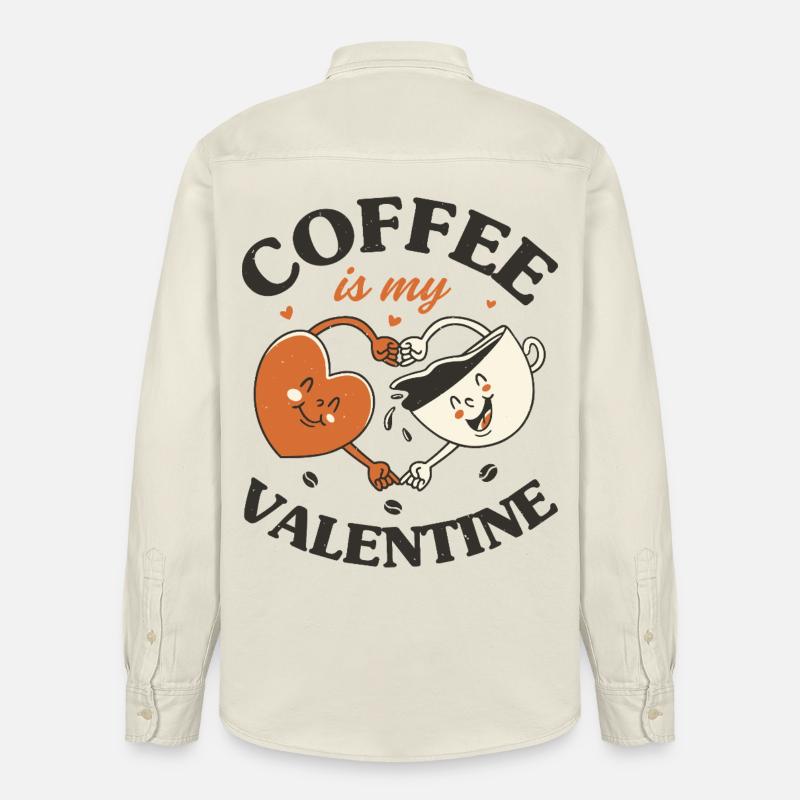 Il caffè è il mio San Valentino - Camicia da lavoro Unisex Stanley/Stella - ecru morbido