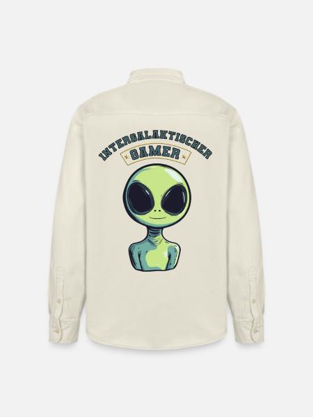 intergalaktischer gamer alien zocken - Relaxed Fit Unisex Organic Hemd von Stanley/Stella - Natur
